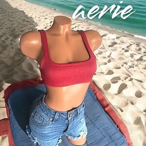 aerie Swimwear l Burgundy Bathing Suit/Bikini Top l Lined l Small l EUC